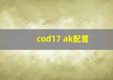 cod17 ak配置